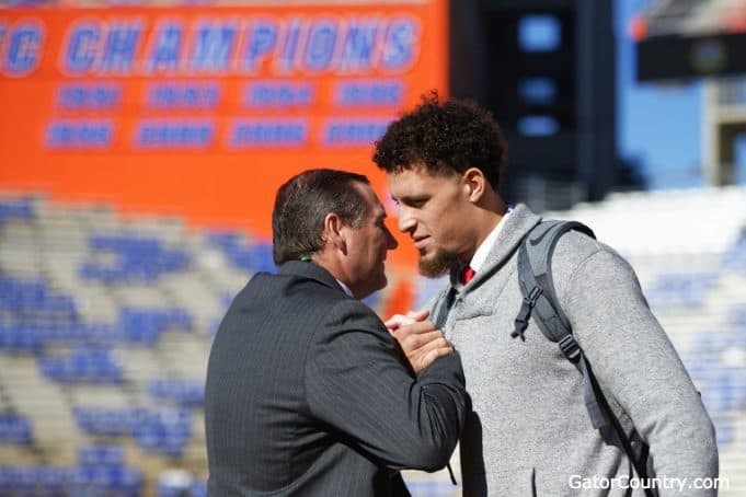 Florida Gators quarterback Feleipe Franks and Dan Mullen during Gator Walk- 1280x853