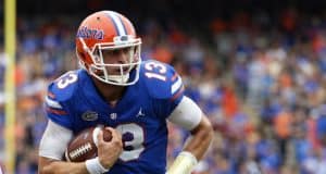 Florida Gators quarterback Feleipe Franks runs against South Carolina- 1280x853