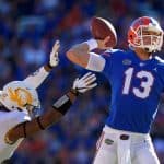 Florida Gators quarterback Feleipe Franks throws against Missouri- 1280x853