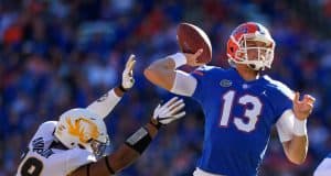 Florida Gators quarterback Feleipe Franks throws against Missouri- 1280x853