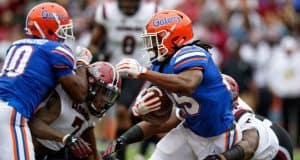 Florida Gators running back Jordan Scarlett runs against South Carolina- 1280x853