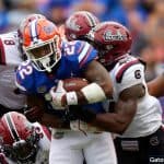 Florida Gators running back Lamical Perine scores against South Carolina- 1280x853