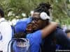 University of Florida quarterback Emory Jones hugs his mother during Gator Walk before the Florida Gators game against Colorado State- Florida Gators football- 1280x853