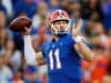 University of Florida quarterback Kyle Trask throws a pass in a 38-17 loss to the Missouri Tigers- Florida Gators football- 1280x854