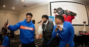 The Florida Gators visit Andretti Indoor Karting and Games on Monday, December 24, 2018 in Marietta, GA. Florida will face Michigan in the 2018 Chick-fil-A Peach Bowl on December 29, 2018. (Paul Abell via Abell Images for the Chick-fil-A Peach Bowl)