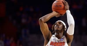 Deaundrae Ballard puts up a shot in the Charleston Southern game - Florida Gators basketball - 1280x853