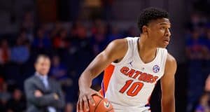 Noah Locke dribbles against Charleston Southern - Florida Gators basketball - 1280x853