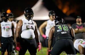 Florida Gators offensive line signee Deyavie Hammond at Under Armour practice-1280x853