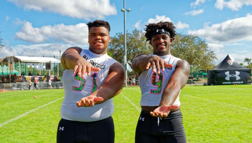 Florida Gators tight end signee Keon Zipperer and offensive line signee Deyavie Hammond-1280x852