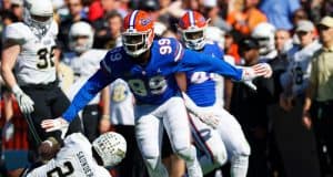 University of Florida defensive end Jachai Polite celebrates after a sack against the Vanderbilt Commodores- Florida Gators football- 1280x853