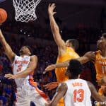 Florida Gators guard Jalen Hudson scores against Tennessee in 2019- 1280x853