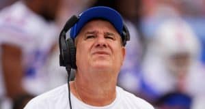 University of Florida defensive line coach Sal Sunseri on the field before the Florida Gators game against Georgia- Florida Gators football- 1280x853