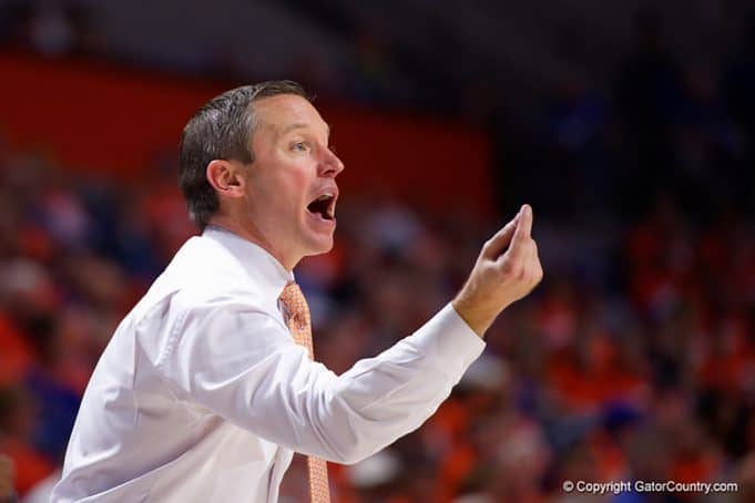 Florida Gators head coach Mike White during the second half as the Gators fall to the Michigan State Spartans - Florida Gators Basketball - 1280x853