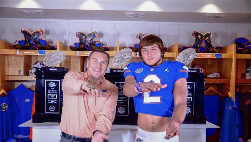 Florida Gators defensive end commit Josh Griffis with Dan Mullen-1280x868