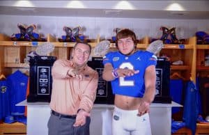 Florida Gators defensive end commit Josh Griffis with Dan Mullen-1280x868