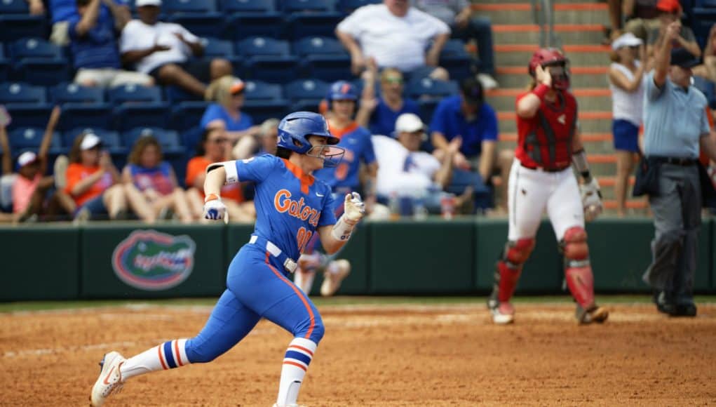 Florida Gators outfielder Alex Voss hits a home run against Illinois State- 1280x853