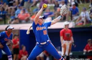 Florida Gators pitcher Natalie Lugo pitches in 2019- 1280x853