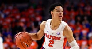 Florida Gators point guard Andrew Nembhard handles the ball against Michigan State - 1280x853