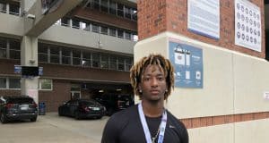 2020 athlete Caziah Holmes visiting the Florida Gators junior day- 1280x960
