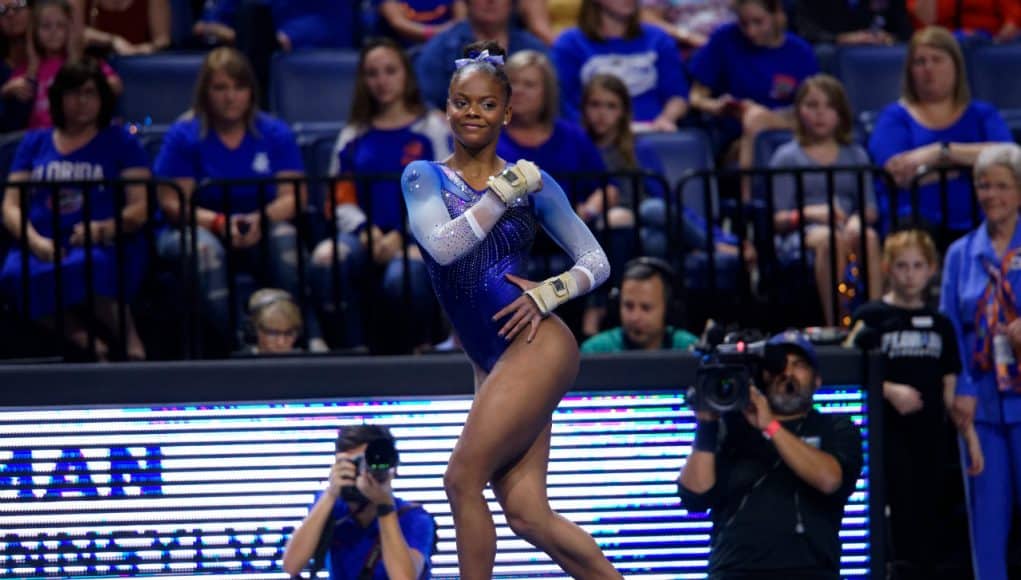 Florida Gators gymnast Trinity Thomas competes in 2019- 1280x853