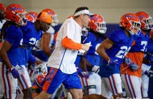 Florida Gators head coach Dan Mullen during spring practice 2019- 1280x854