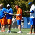 Florida Gators offensive coaching staff watches spring practice- 1280x853