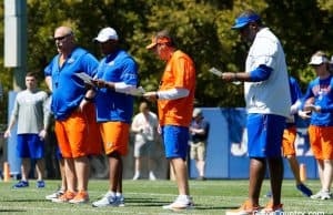 Florida Gators offensive coaching staff watches spring practice- 1280x853