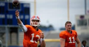 Florida Gators quarterback Feleipe Franks throws during spring practice 2019-1280x853