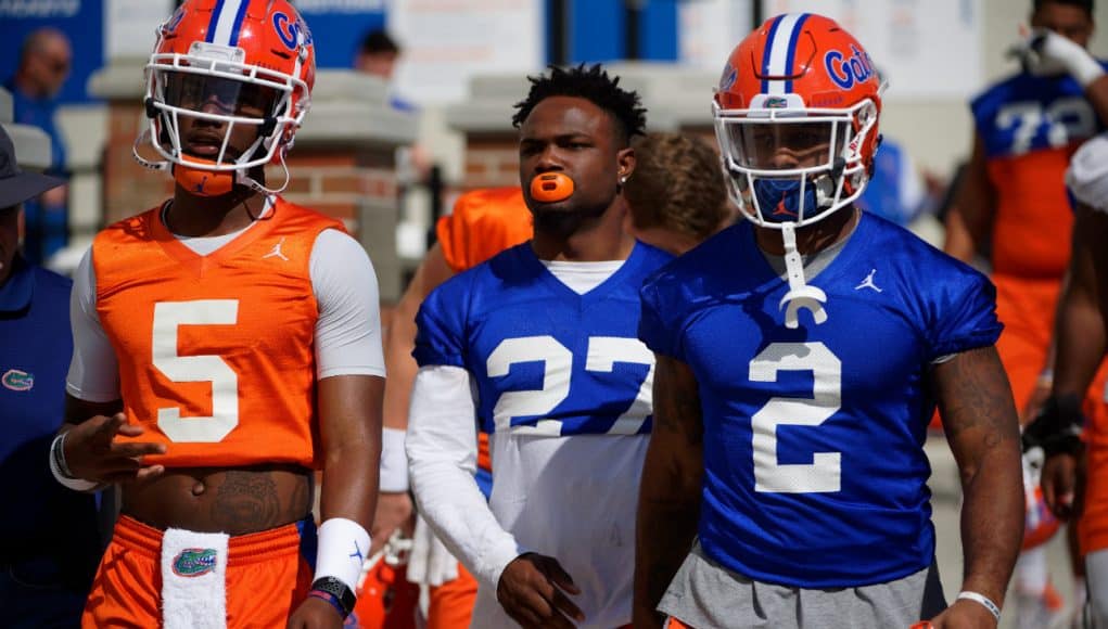 Florida Gators running back Lamical Perine and quarterback Emory Jones- 1280x853