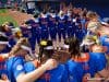 Florida Gators softball huddles before the game- 1280x852