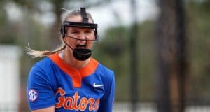 Florida Gators softball run rules Boise State Florida Gators softball pitcher Kelly Barnhill pitches in 2019-1280x853