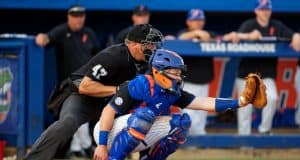 University of Florida catcher Brady Smith during game action against Long Beach State on opening weekend- Florida Gators baseball- 1280x853