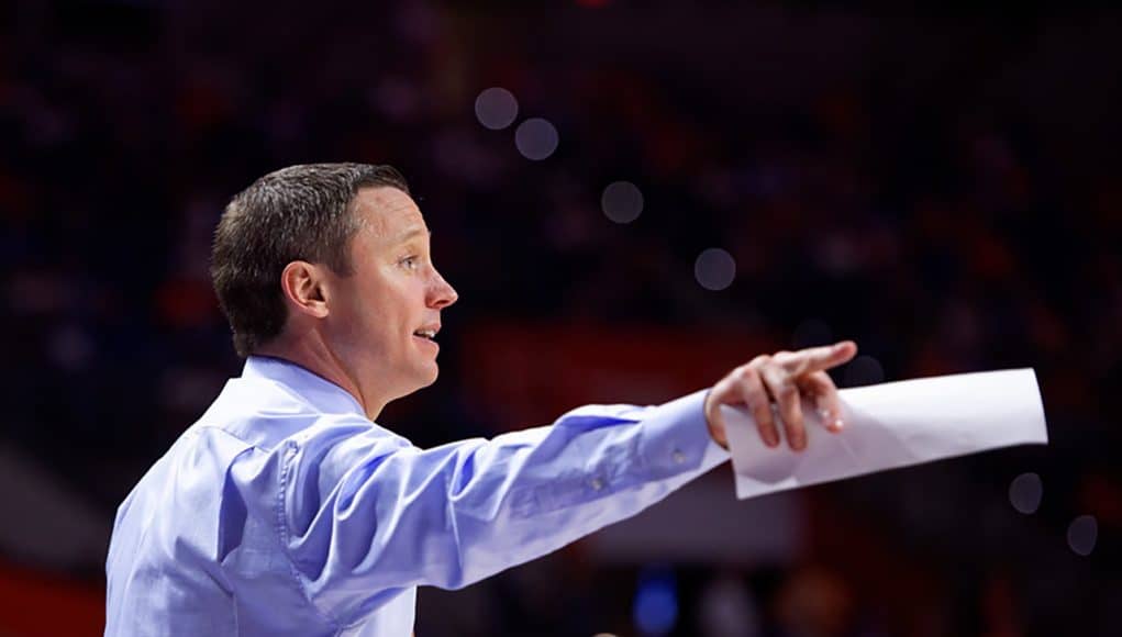 Mike White coaches Florida Gators basketball against Charleston Southern - Florida Gators Basketball - 1280x853