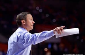 Mike White coaches Florida Gators basketball against Charleston Southern - Florida Gators Basketball - 1280x853