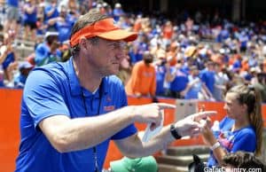 Florida Gators head coach Dan Mullen enters the Swamp for the spring game- 1280x853