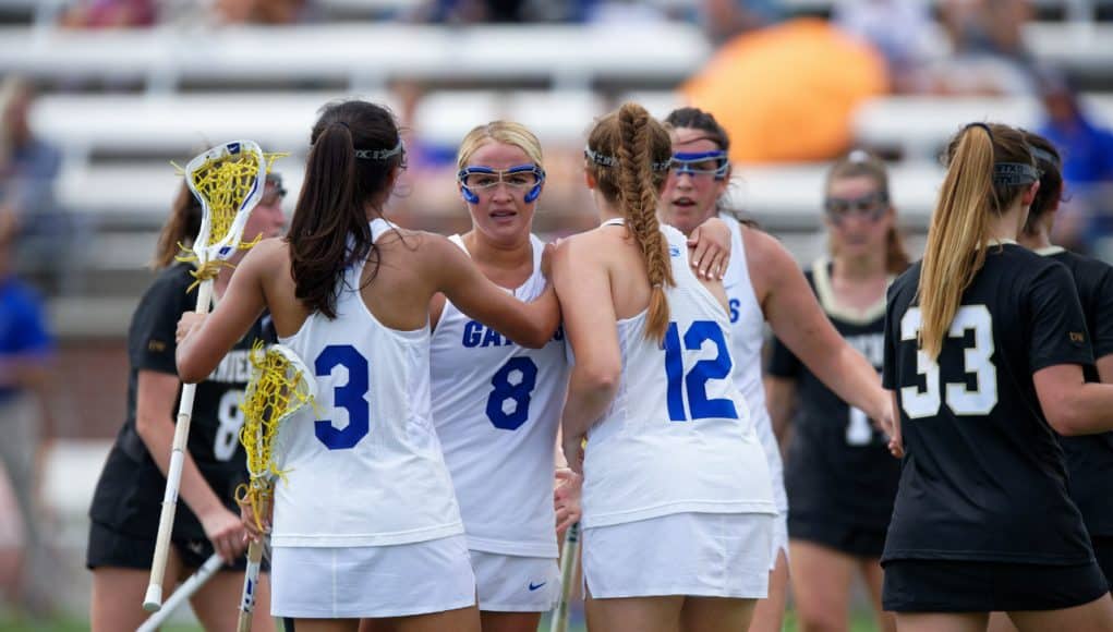 Florida Gators lacrosse celebrates a goal in 2019- 1280x852