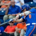 Florida Gators softball infielder Hannah Sipos hits in 2019- 1280x854