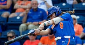 Florida Gators softball defeats Texas A&M on the road Florida Gators softball infielder Hannah Sipos hits in 2019- 1280x854