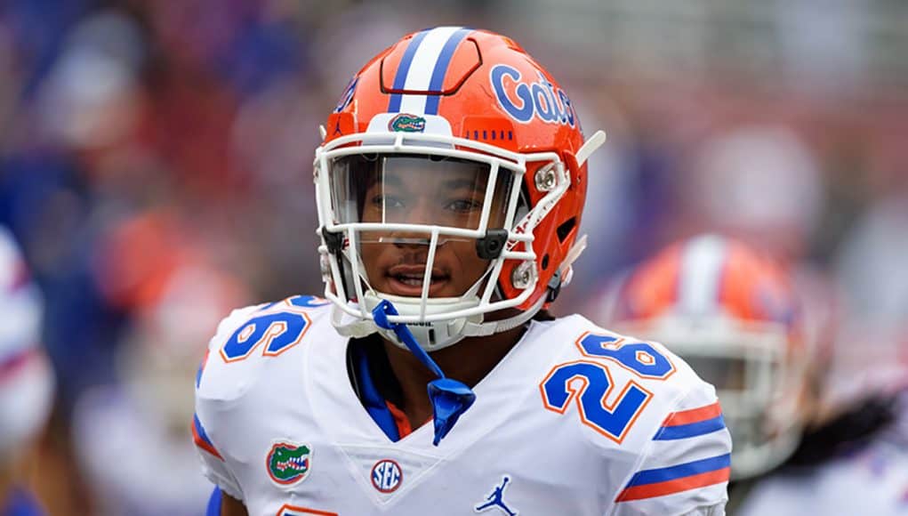 Florida Gators defensive back John Huggins during pregame against FSU - Florida Gators football - 1280x854