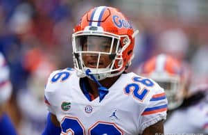 Florida Gators defensive back John Huggins during pregame against FSU - Florida Gators football - 1280x854