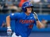 University of Florida junior Kirby McMullen runs out a ground ball against the Miami Hurricanes- Florida Gators baseball- 1280x853