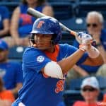 Florida Gators softball utility player Jordan Matthews hits in 2019-1280x853