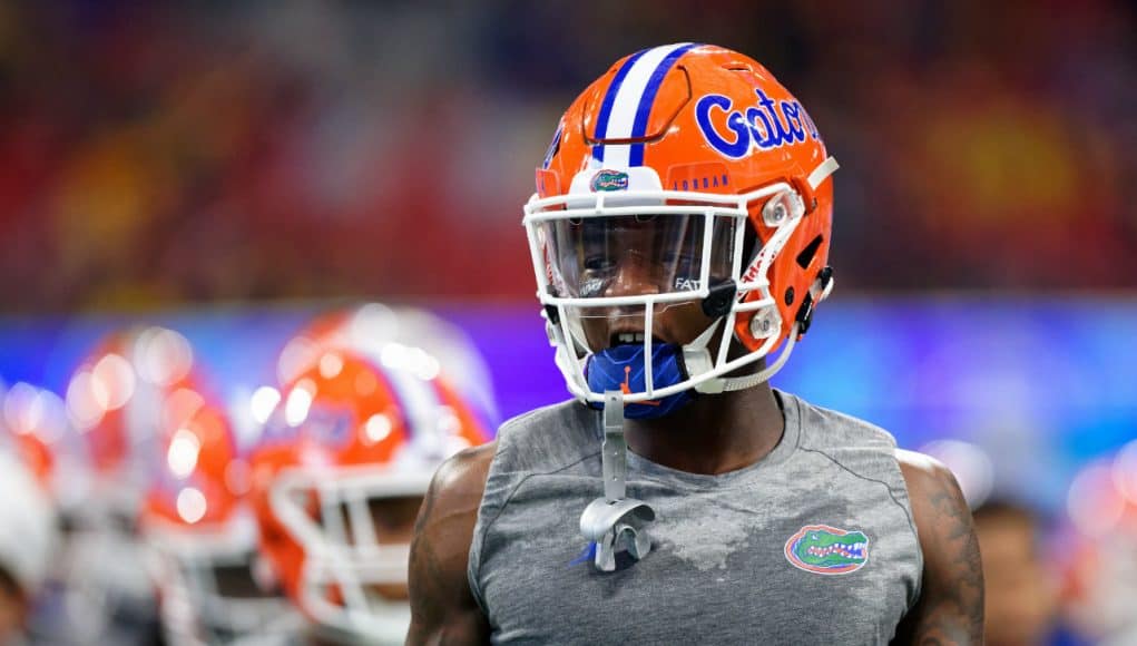 University of Florida defensive back Brian Edwards warms up before the Florida Gators game against Michigan in the Peach Bowl- Florida Gators football- 1280x853