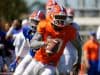 University of Florida quarterback Jalon Jones scrambles during a practice in spring camp- Florida Gators football- 1280x853