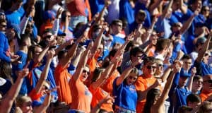 University off Florida students cheer for the Florida Gators during a 38-17 loss to the Missouri Tigers in 2018- Florida Gators football- 1280x853