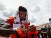 University of Florida running back Lamical Perine signs autographs for fans after the Orange and Blue game in 2019- Florida Gators football- 1280x838