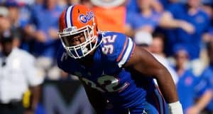 Florida Gators defensive lineman Jabari Zuniga lines up against LSU - Florida Gators football - 1280x854