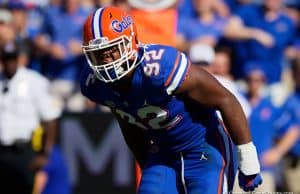 Florida Gators defensive lineman Jabari Zuniga lines up against LSU - Florida Gators football - 1280x854