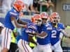 Florida Gators receiver Kadarius Toney celebrates a touchdown against Miami- 1280x853