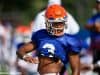 University of Florida cornerback Marco Wilson stretches before the Florida Gators third fall practice in 2018- Florida Gators football- 1280x853